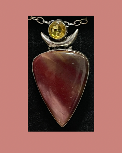 Mookaite & Citrine Moon Pendant MOO10