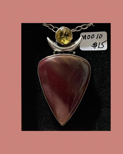 Mookaite & Citrine Moon Pendant MOO10
