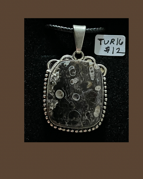 Turritella Agate Pendants TUR11, 12, 14,15,16,18