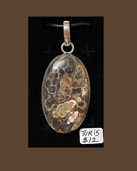 Turritella Agate Pendants TUR11, 12, 14,15,16,18