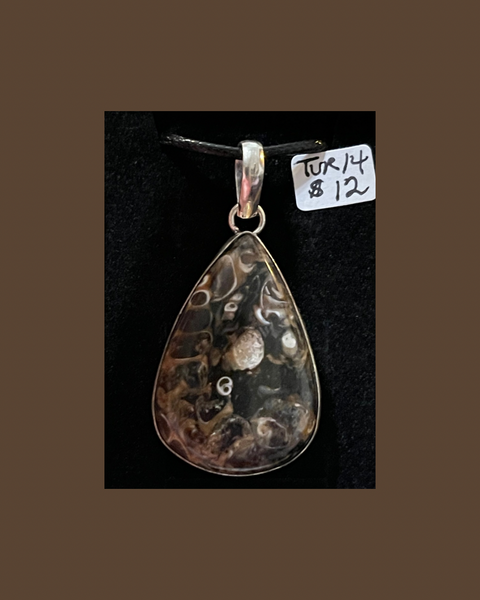 Turritella Agate Pendants TUR11, 12, 14,15,16,18