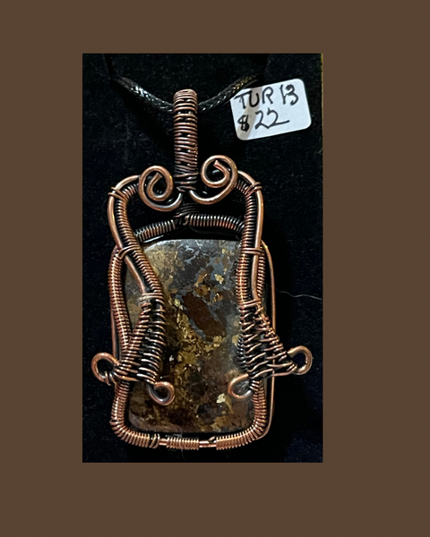 Turritella Copper Wrapped Pendant TUR 10, 13