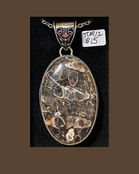Turritella Agate Pendants TUR11, 12, 14,15,16,18