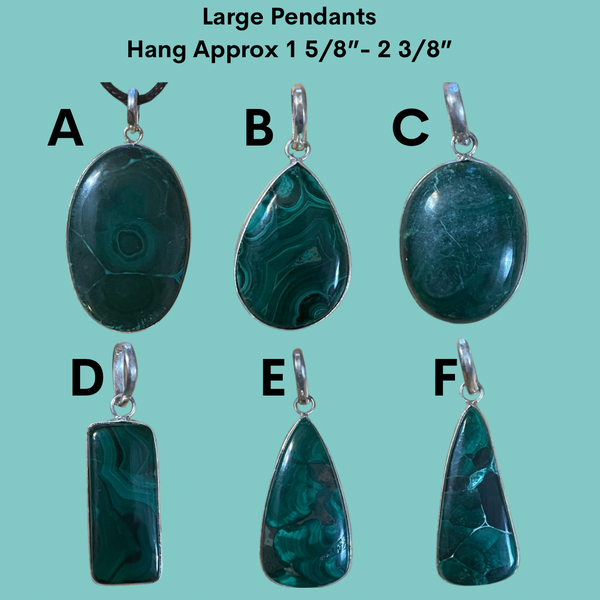 Natural Malachite Pendants #601