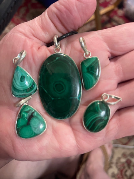 Natural Malachite Pendants #601