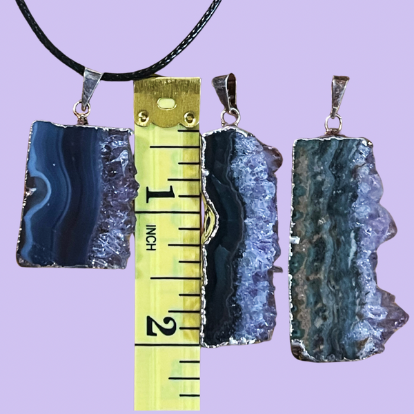 Amethyst Slice Electroplated Pendant