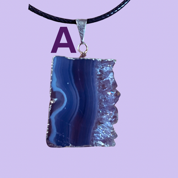 Amethyst Slice Electroplated Pendant