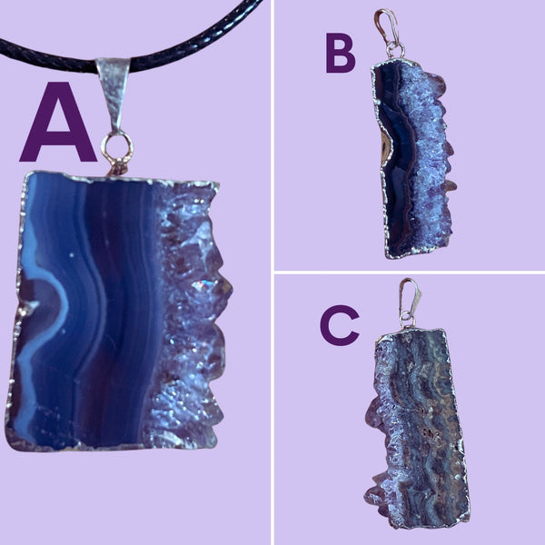 Amethyst Slice Electroplated Pendant