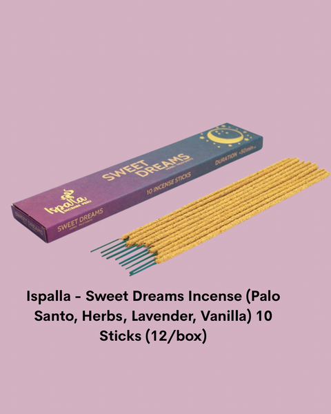 Sweet Dreams Sleep Incense (Palo
Santo, Herbs, Lavender, Vanilla) 10
Sticks (12/box)