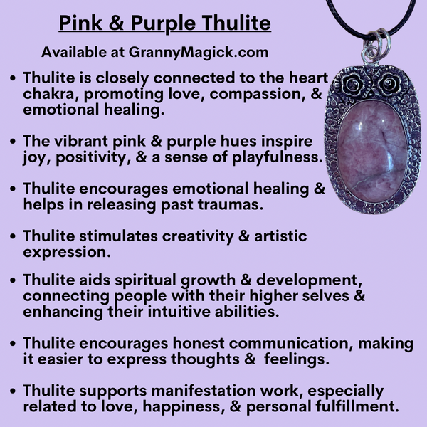 Pink & Purple Thulite Pendants with Roses