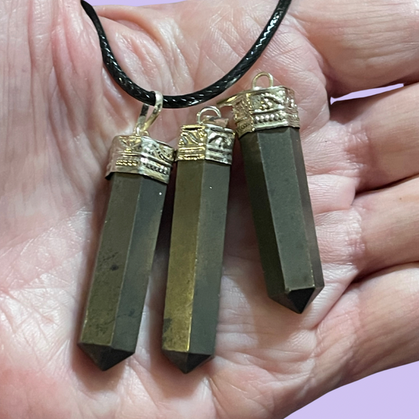 Pyrite Pencil Point Pendants