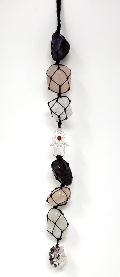 Hamsa Hand Crystal Hanging