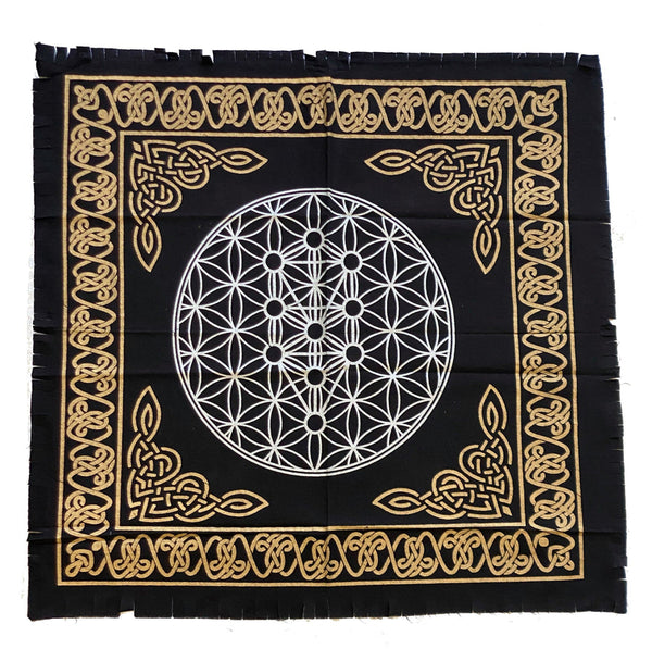 Flower of Life Crystal Grid Altar Cloth