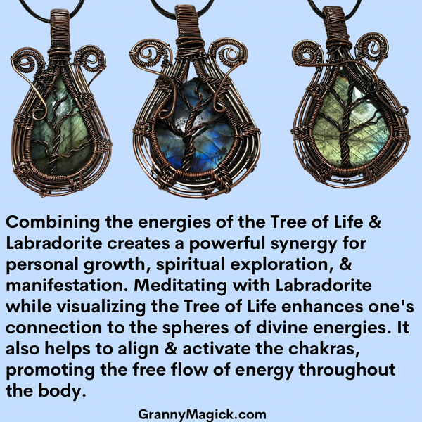 Labradorite Tree of Life Copper Wrapped Pendant