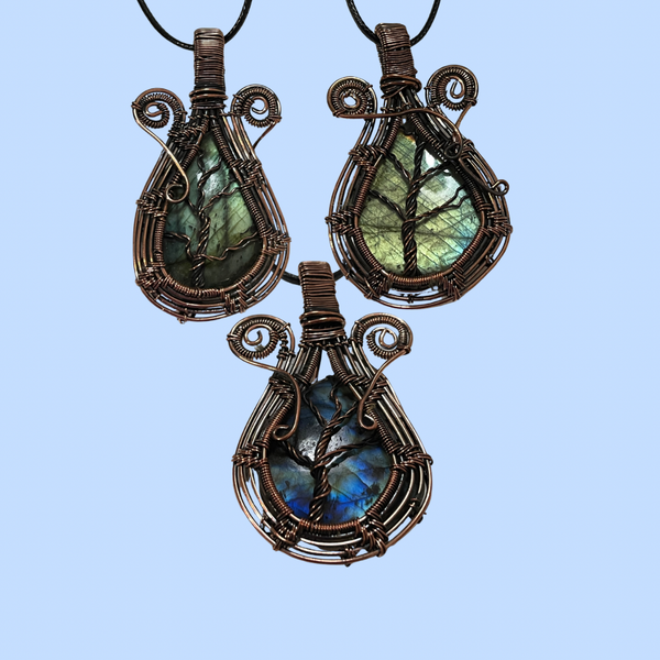 Labradorite Tree of Life Copper Wrapped Pendant