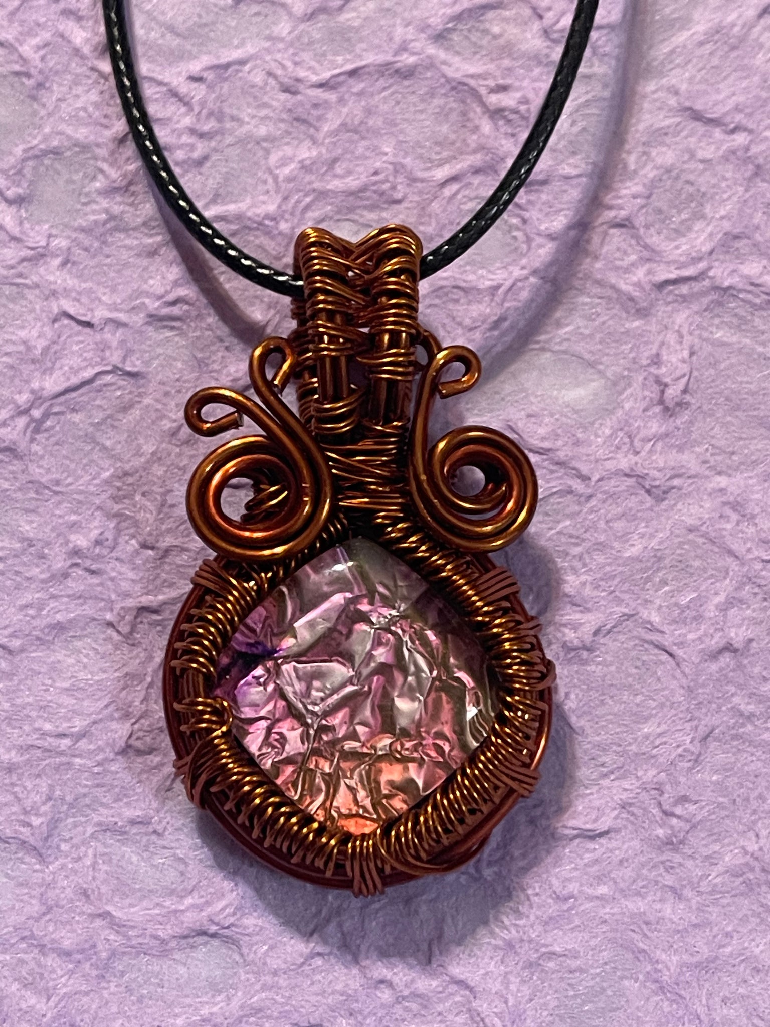 Copper Wire Wrapped Doublet Opal Pendants