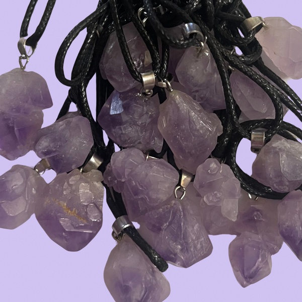 Amethyst Raw Crystal Pendant