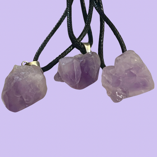 Amethyst Raw Crystal Pendant