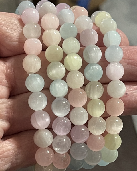 Pastel Natural Selenite 8mm Bracelet