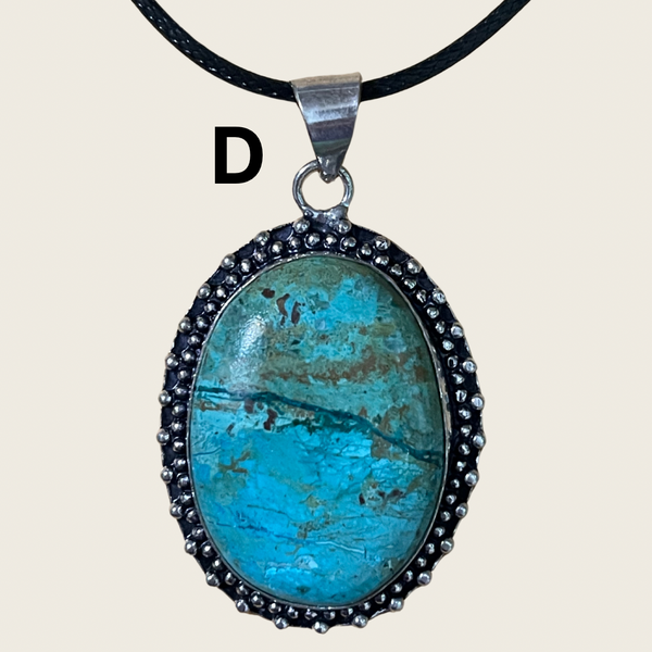 Chrysocolla Oval Pendants