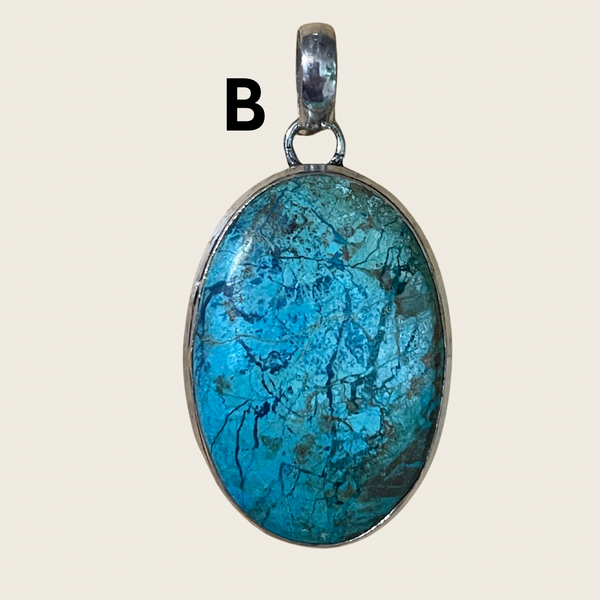 Chrysocolla Oval Pendants