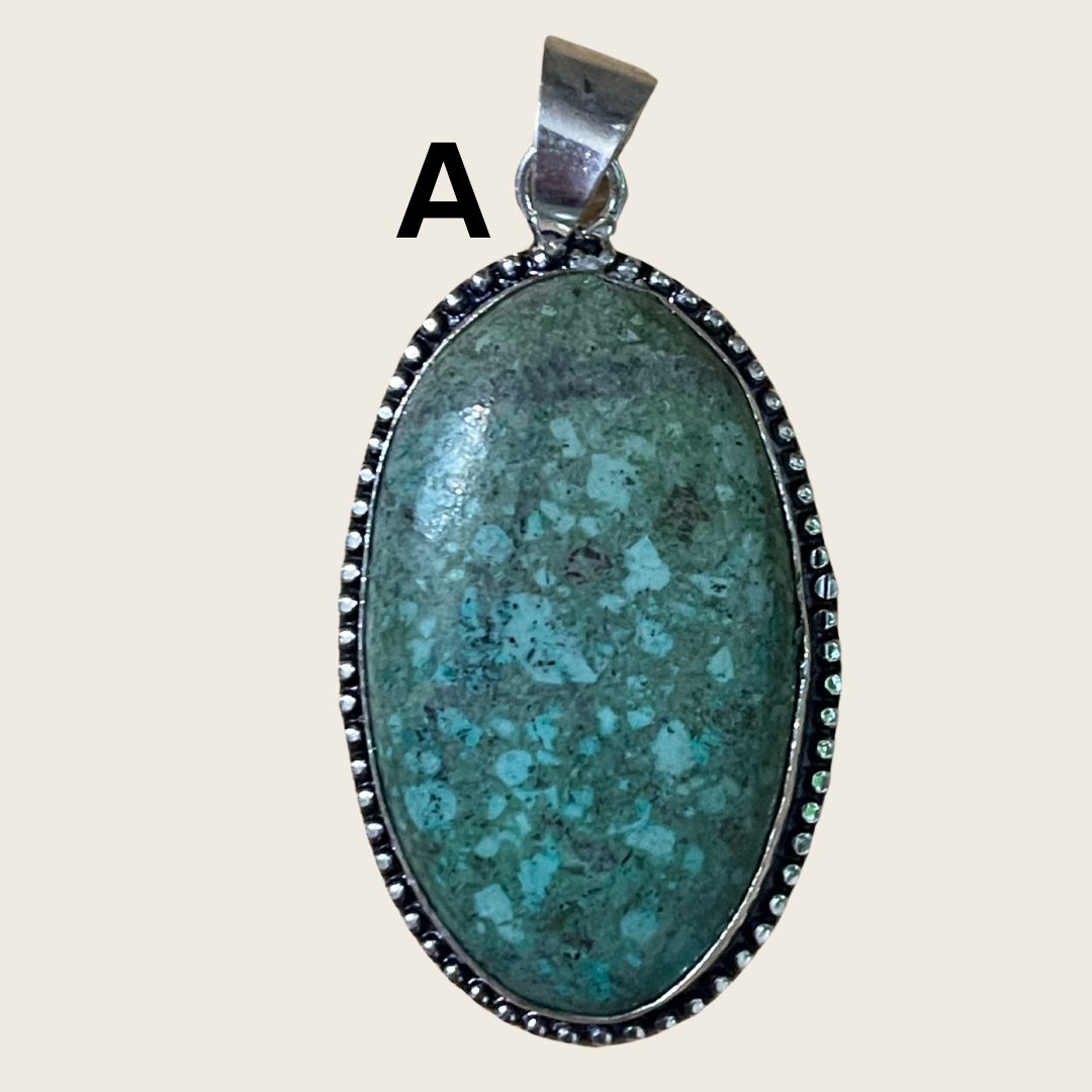 Chrysocolla Oval Pendants