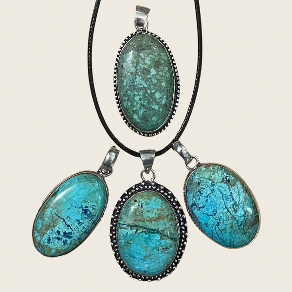 Chrysocolla Oval Pendants