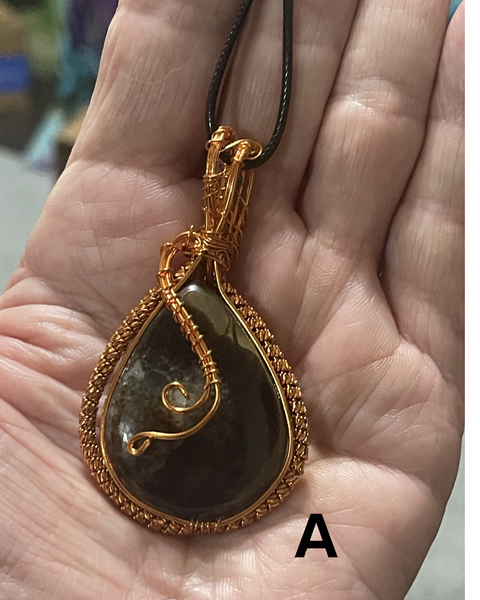 Copper Wrapped Septarian Pendants