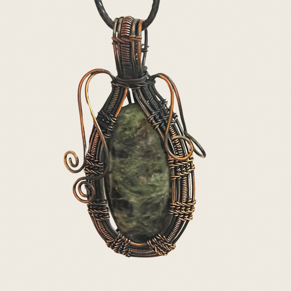 Copper Wrapped Seraphinite Pendants