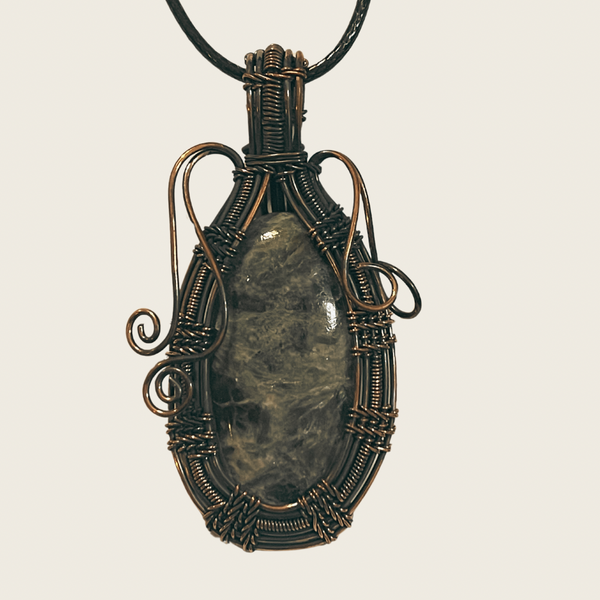 Copper Wrapped Seraphinite Pendants