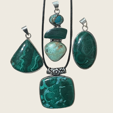 Malachite & Chrysocolla Blend Pendants