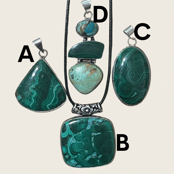 Malachite & Chrysocolla Blend Pendants