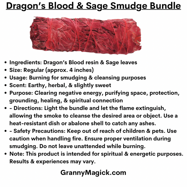 Dragon's Blood Dipped Sage Smudge Bundle 4”