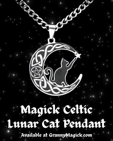 Magick Celtic Lunar Cat Pendant