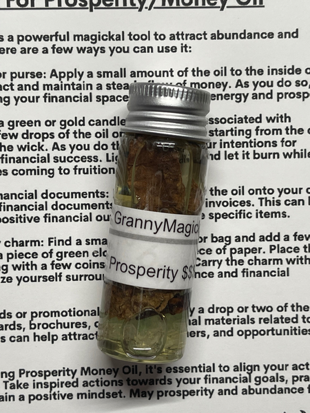 Prosperity/Money Oil, 10ml Roller
Bottle or 15 ml Bottle