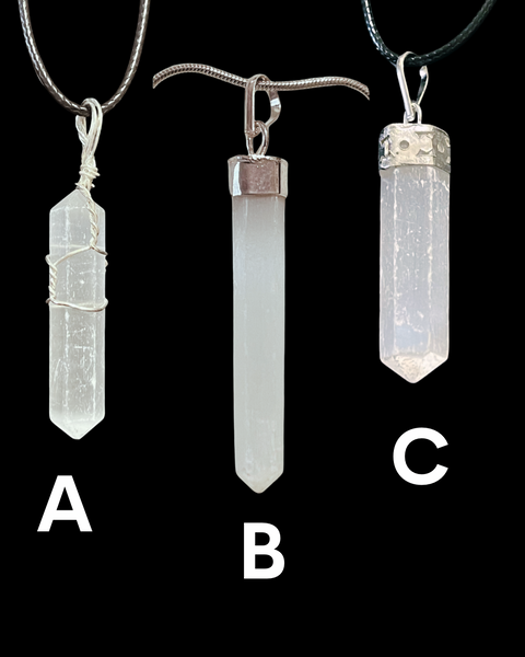 Selenite Point Pendants 3 Styles