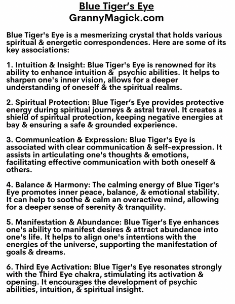 Blue Tiger’s Eye Crystals (Set of 3)