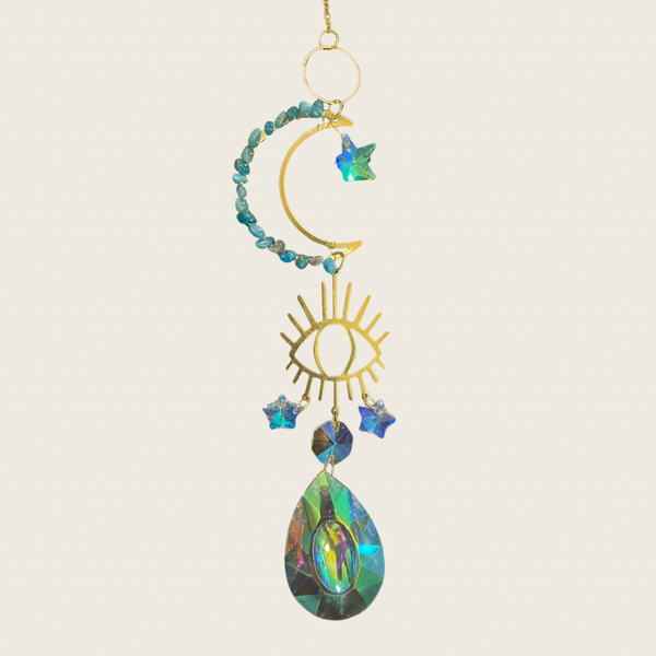 Suncatchers: Evil Eye Crescent Moon 15-16”