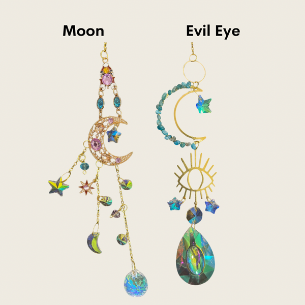 Suncatchers: Evil Eye Crescent Moon 15-16”