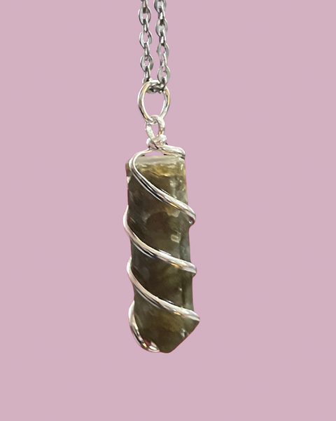 Labradorite Steel Wrapped Pencil Points