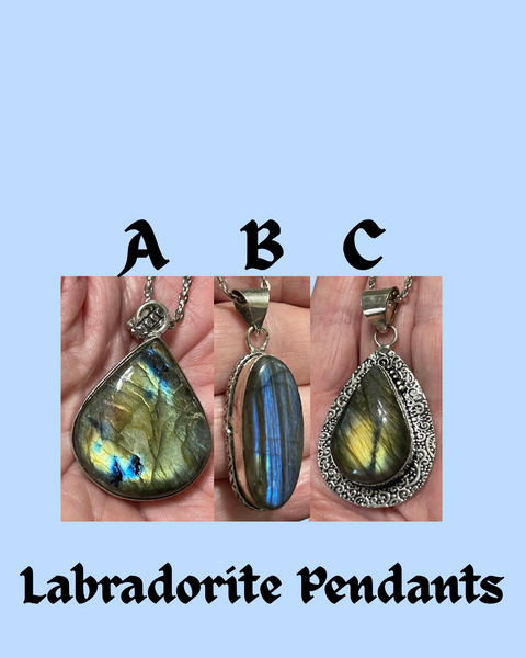 Labradorite Flash Pendants A-C