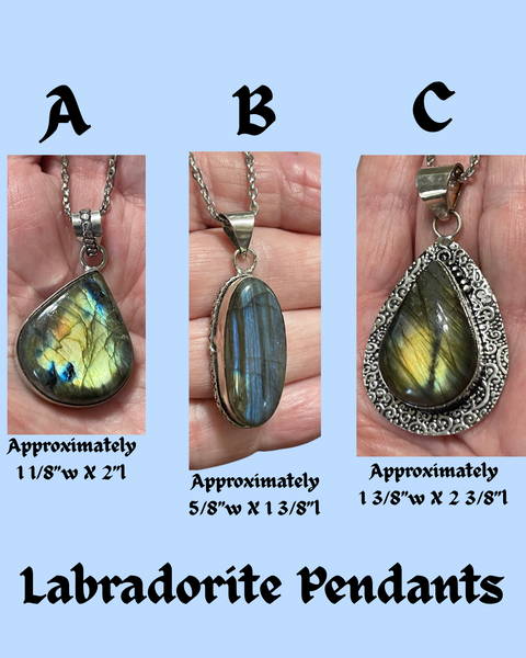 Labradorite Flash Pendants A-C