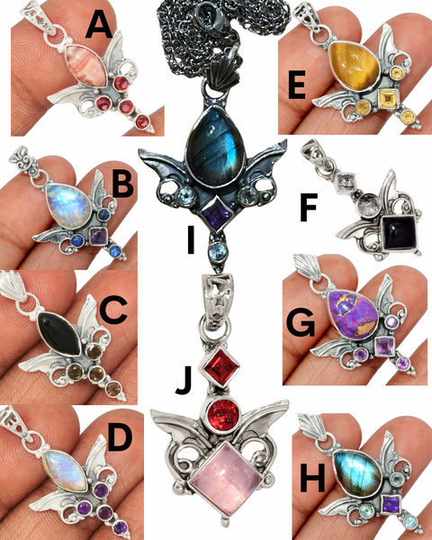 Angel Wings Crystal 925 Silver Pendants