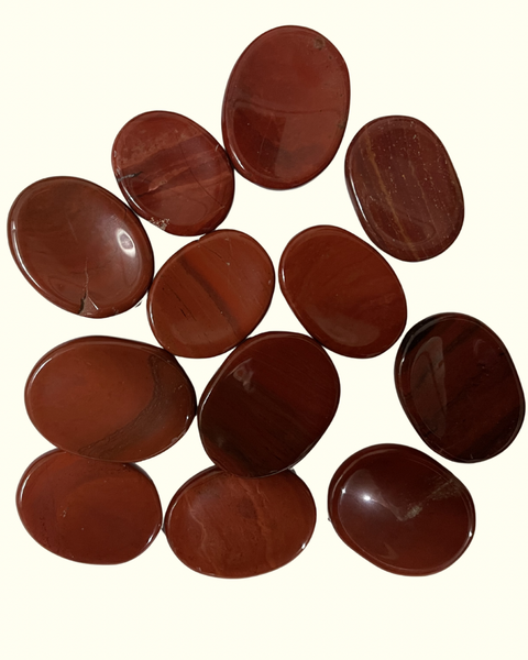 Red Jasper Thumbstone Worry Stone with Affirmation Card
