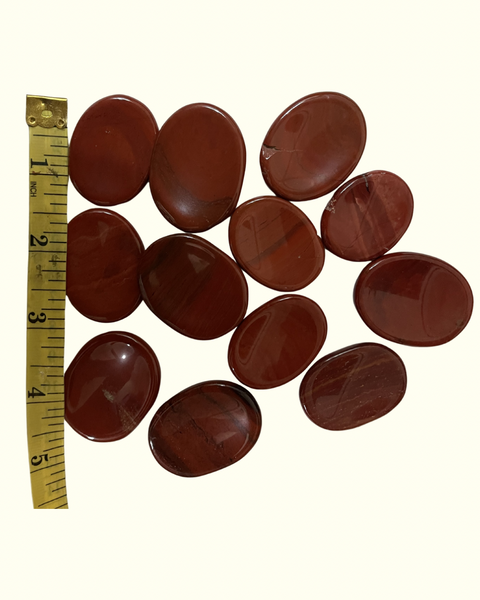 Red Jasper Thumbstone Worry Stone with Affirmation Card