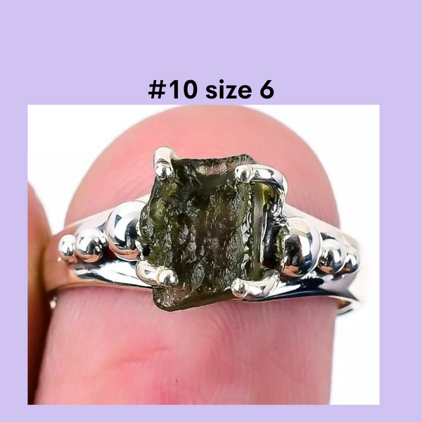 Moldavite Ring #10 size 6