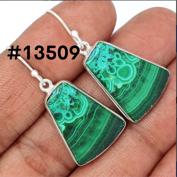 Malachite & Chrysocolla Earrings 13500