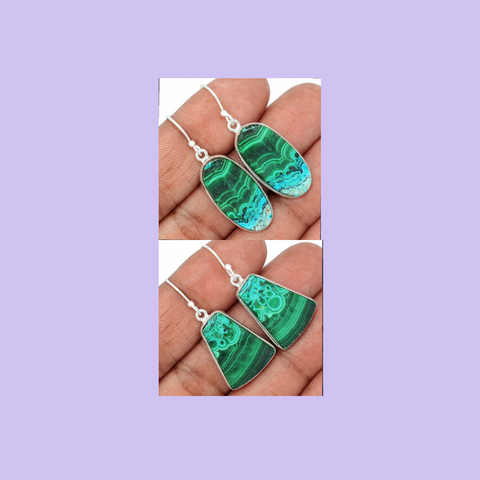 Malachite & Chrysocolla Earrings 13500