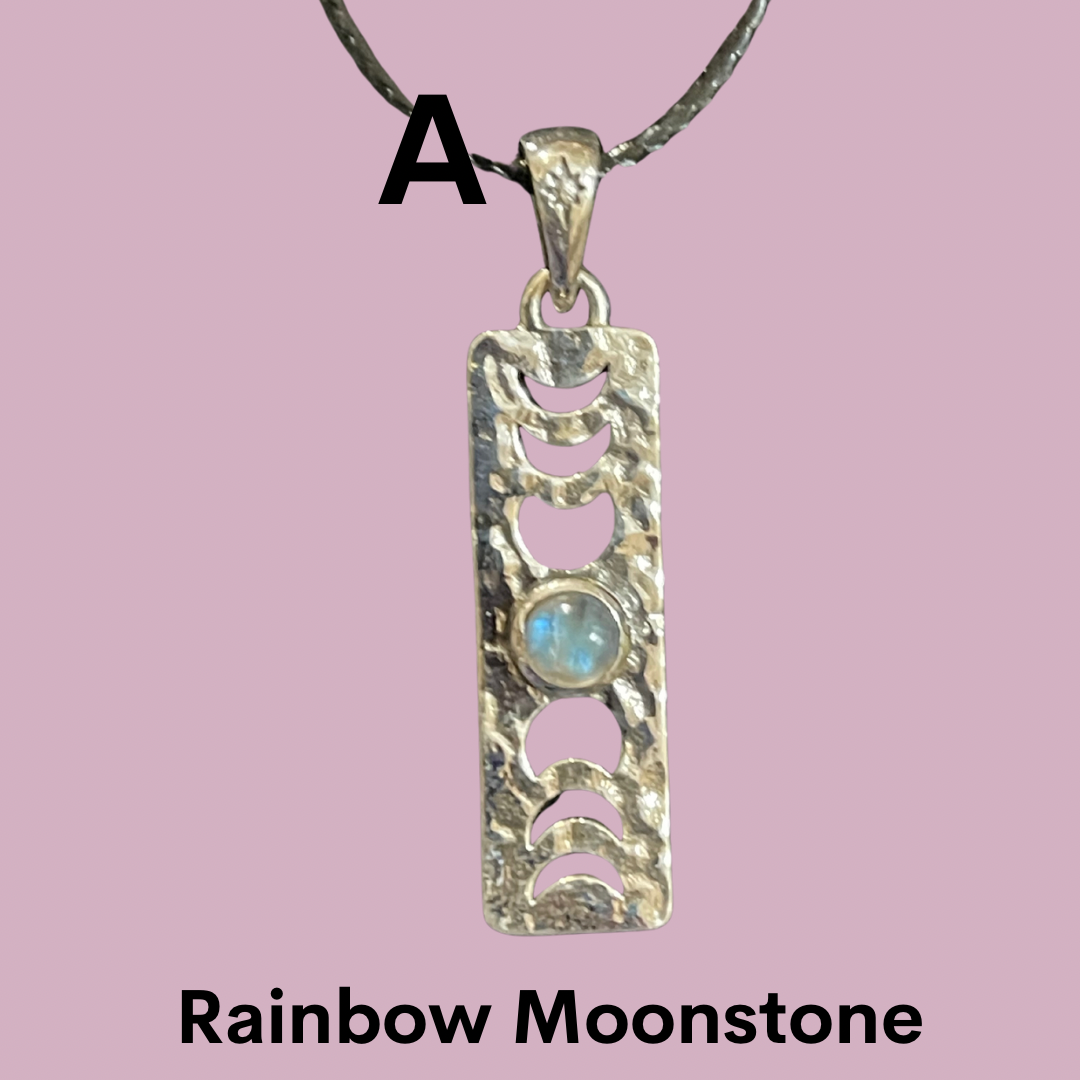 Moon Phases Crystal Pendant #124