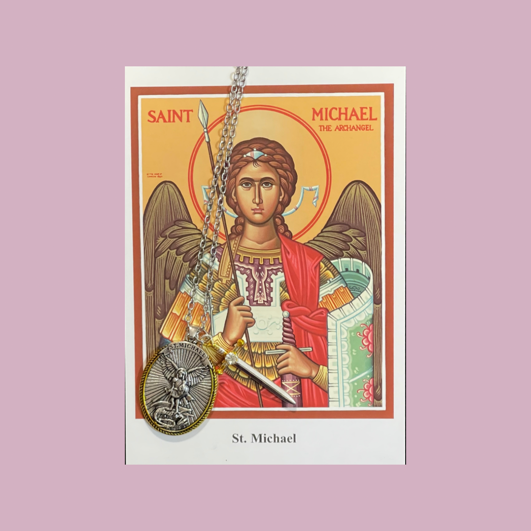 St. Michael Pendant #2 & Prayer Card